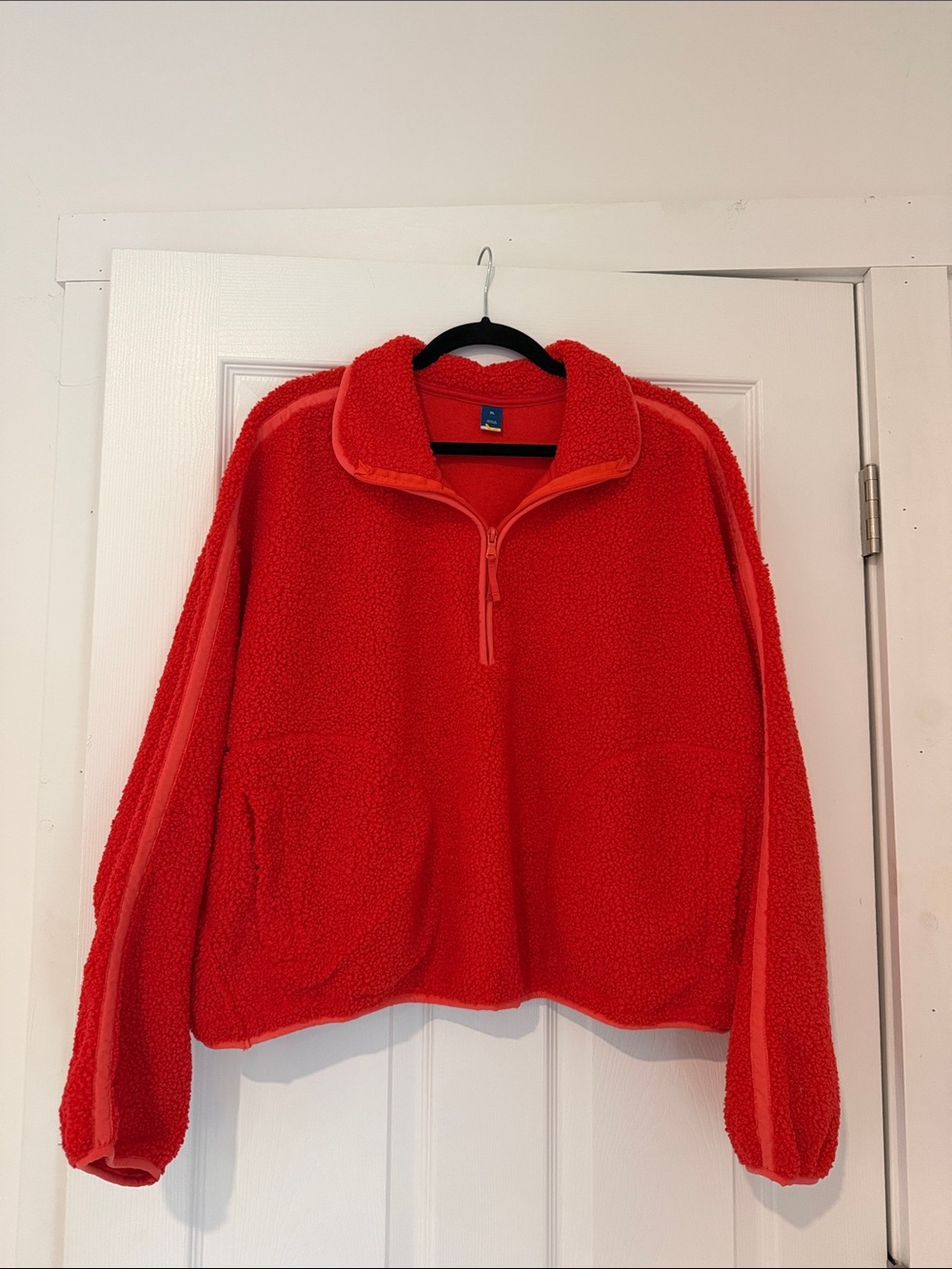 Red Quarter-Zip Pullover — cropped